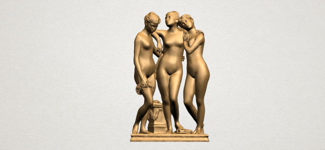 sculpture of three grace 02 3Dプリントモデル .c4d .max .obj .3ds .fbx .stl .blend 