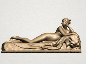 naked girl -lying on bed 01 3D Print Model