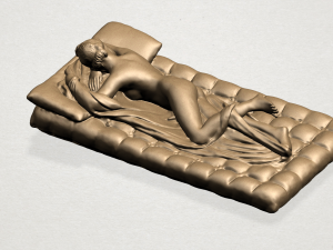 naked body lying on bed 02 3D Принт Модель