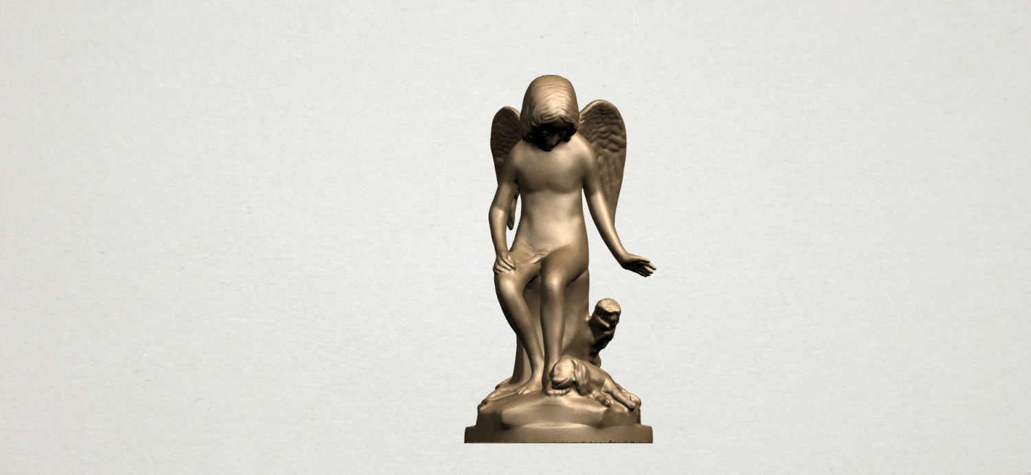 angel and dog 3D Print Model .c4d .max .obj .3ds .fbx .stl .blend 