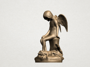 angel and dog Modelo de Impressão 3D