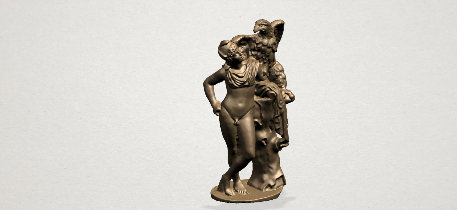 naked man with eagle 3D Print Model .c4d .max .obj .3ds .fbx .stl .blend 