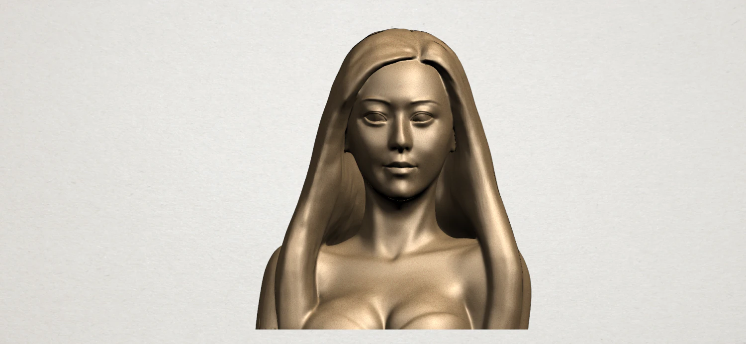 beautiful girl - half body 3D Print Model .c4d .max .obj .3ds .fbx .stl .blend 