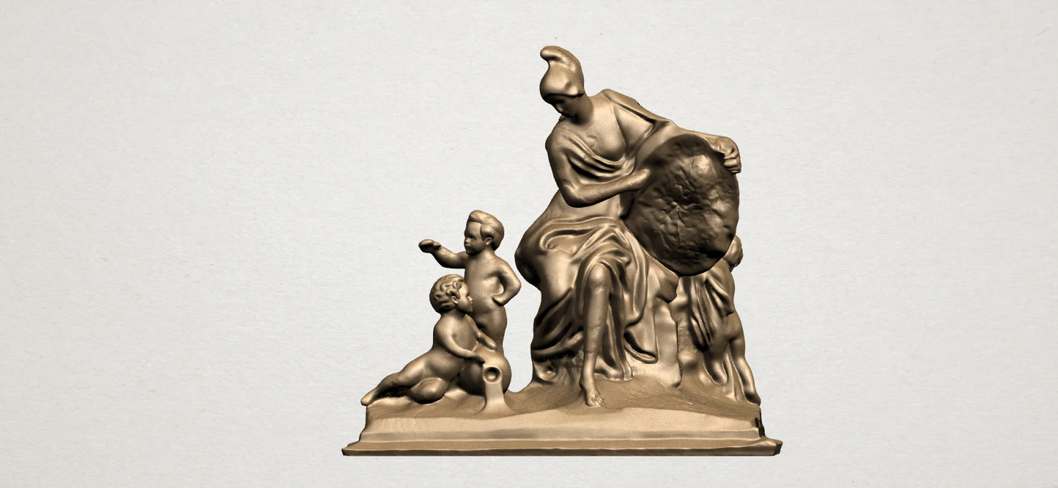mother and children 01 3D Print Model .c4d .max .obj .3ds .fbx .stl .blend