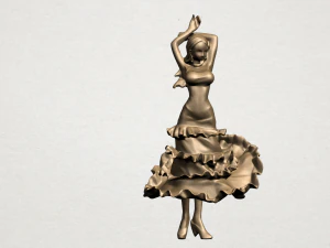 дівчина з сукнею 3D Принт Модель