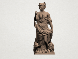 girl with lion 3D Print Model