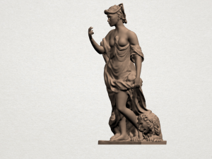 girl with lion 3D-Druckmodell