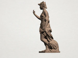 girl with lion 3D Print Model