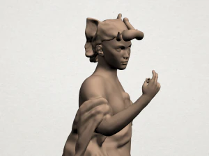 girl with lion 3D Print Model