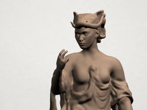 girl with lion 3D Print Model