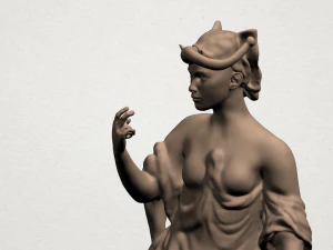 girl with lion 3D Print Model