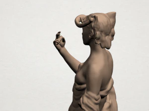 girl with lion 3D Print Model