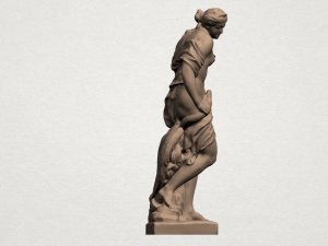 naked girl with goose 3D-Druckmodell