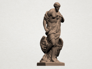 naked girl with goose 3D-Druckmodell