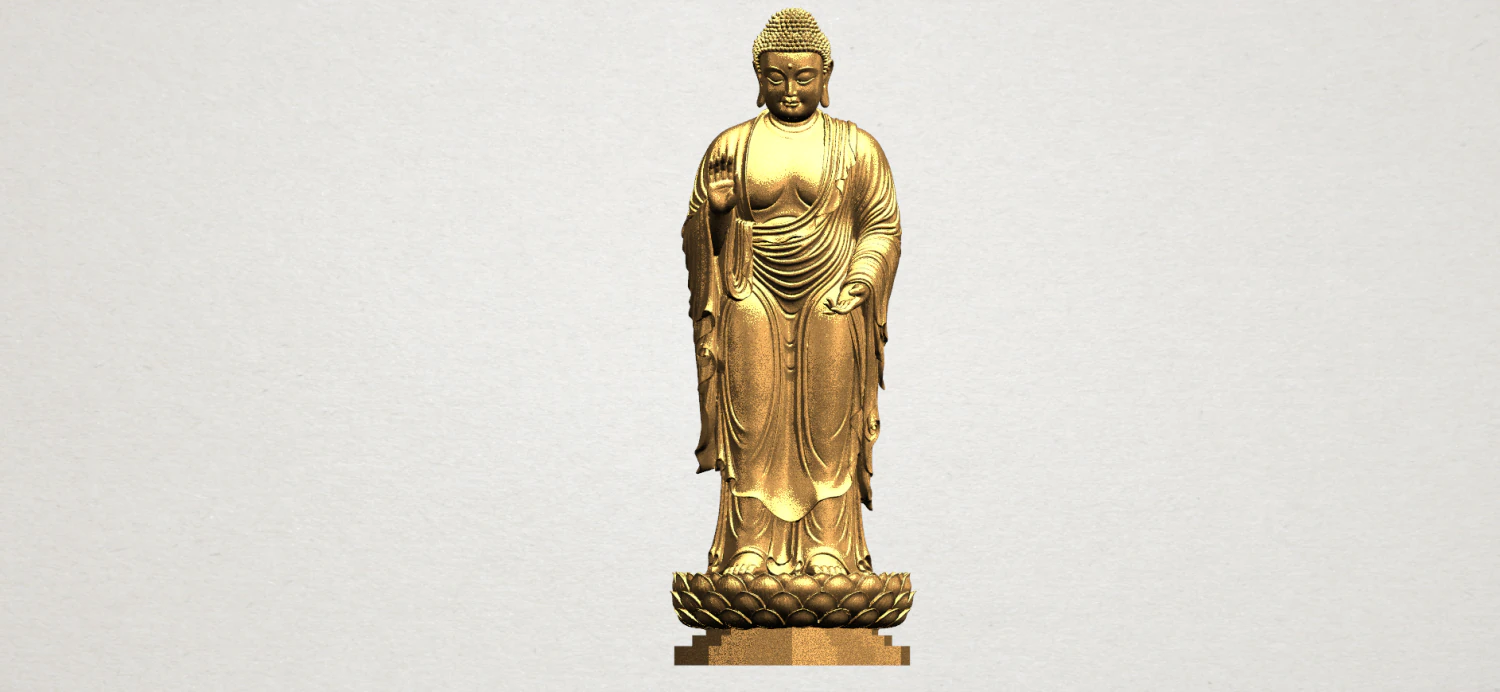 gautama buddha standing 02 3D Print Model .c4d .max .obj .3ds .fbx .stl .blend