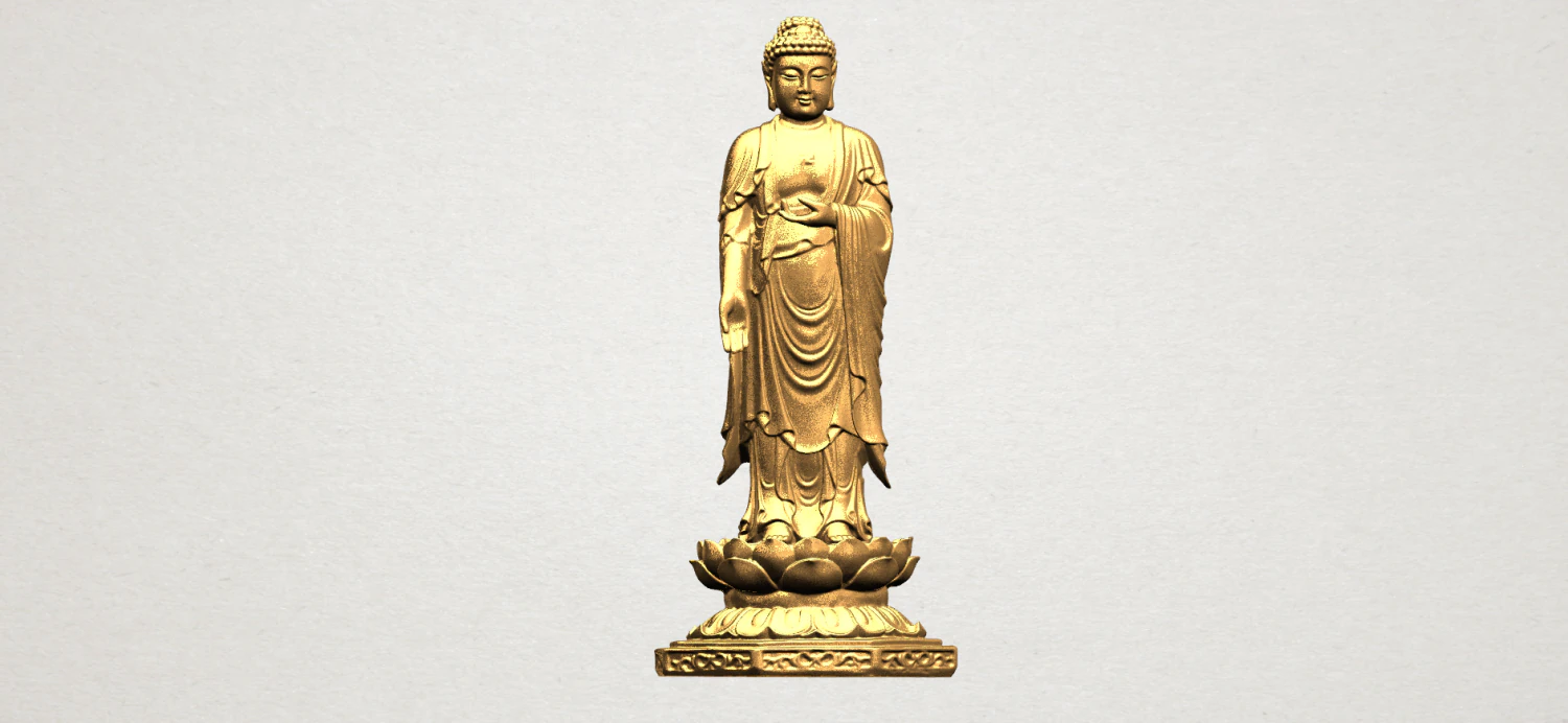 gautama buddha standing 03 3D Print Model .c4d .max .obj .3ds .fbx .stl .blend 