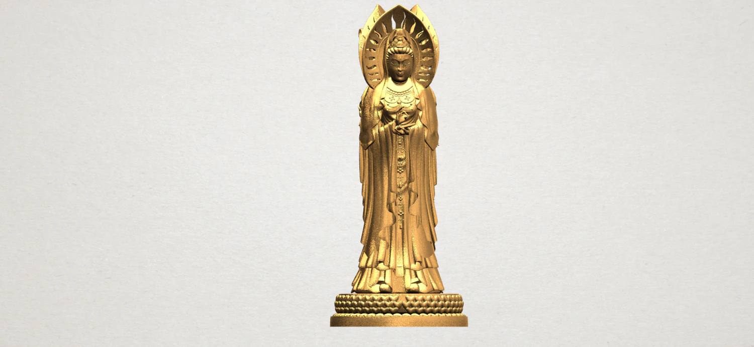 avalokitesvara buddha - standing three faces 01 3D Print Model .c4d .max .obj .3ds .fbx .stl .blend 