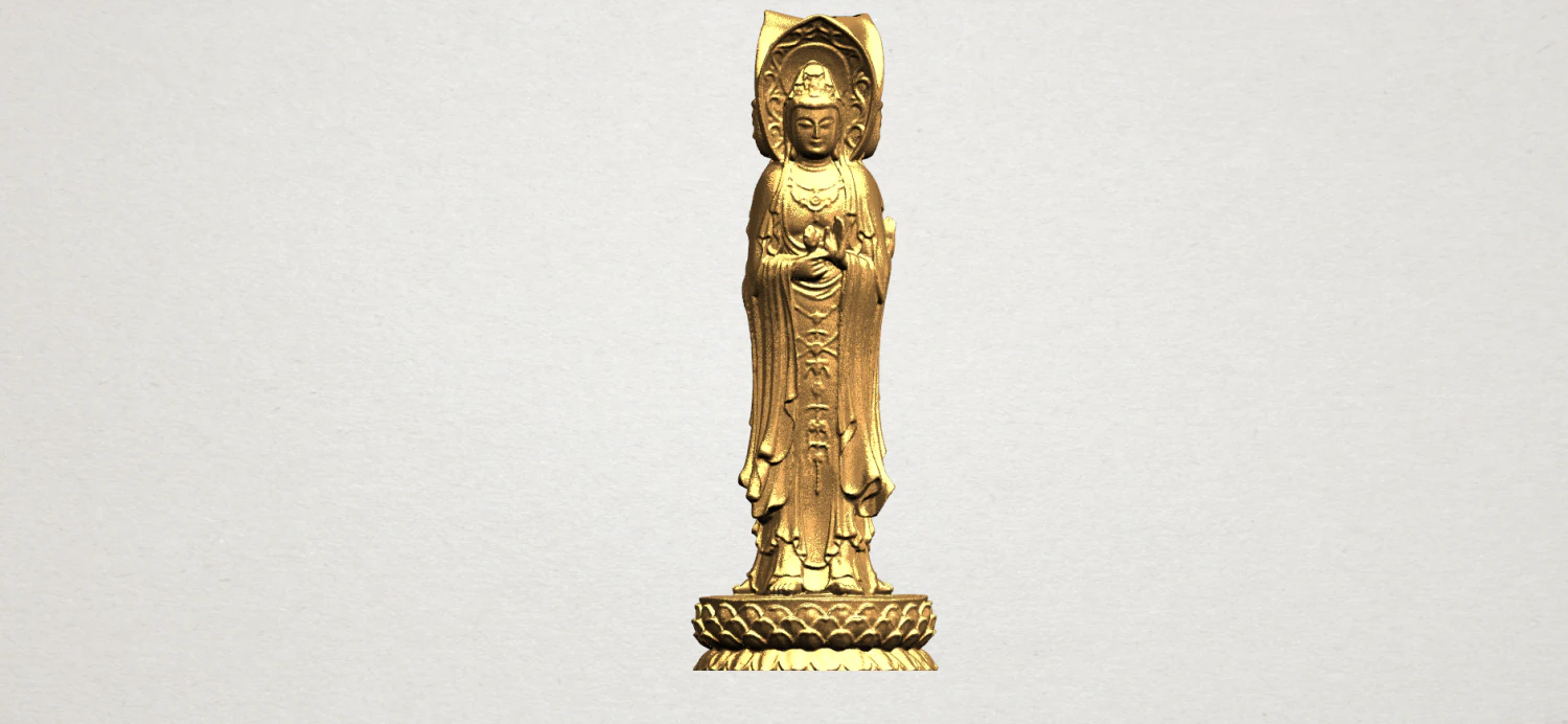 avalokitesvara buddha with lotus leave 01 3D Print Model .c4d .max .obj .3ds .fbx .stl .blend 