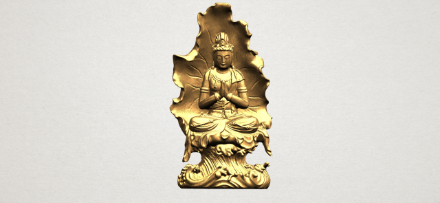 avalokitesvara buddha with lotus leave 02 3Dプリントモデル .c4d .max .obj .3ds .fbx .stl .blend 