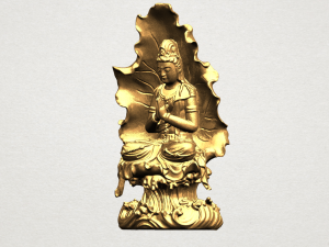 avalokitesvara buddha with lotus leave 02 3Dプリントモデル