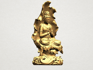 avalokitesvara buddha with lotus leave 02 3Dプリントモデル