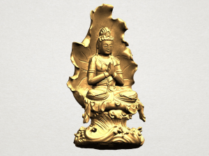 avalokitesvara buddha with lotus leave 02 3Dプリントモデル