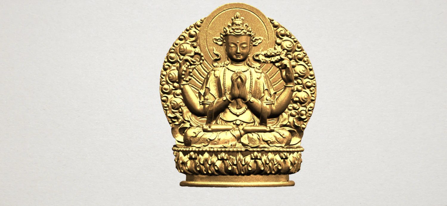 avalokitesvara buddha multi hand 03 3D Print Model .c4d .max .obj .3ds .fbx .stl .blend 