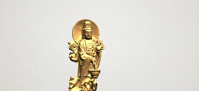 avalokitesvara buddha with fish 02 3D 프린트 모델 .c4d .max .obj .3ds .fbx .stl .blend 