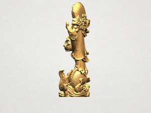 avalokitesvara buddha with fish 02 3D 프린트 모델