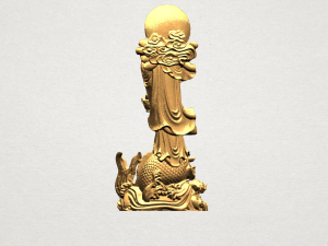 avalokitesvara buddha with fish 02 3D 프린트 모델