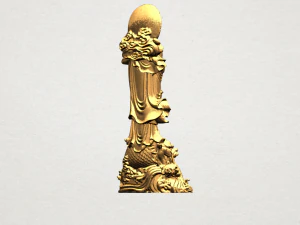avalokitesvara buddha with fish 02 3D Print Model