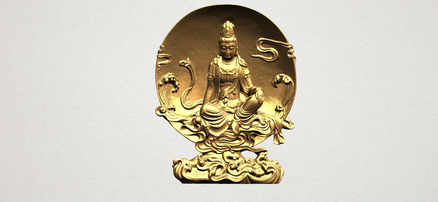 avalokitesvara buddha moon background 3D Print Model .c4d .max .obj .3ds .fbx .stl .blend 
