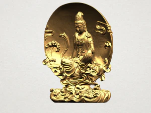avalokitesvara buddha moon background 3D Print Model