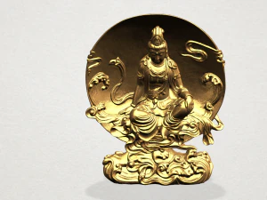 avalokitesvara buddha moon background 3D Print Model