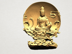 avalokitesvara buddha moon background 3D 프린트 모델