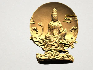 avalokitesvara buddha moon background 3D Print Model
