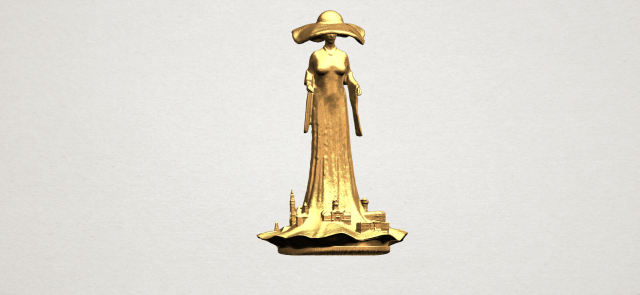 girl with hat 3Dプリントモデル .c4d .max .obj .3ds .fbx .stl .blend 