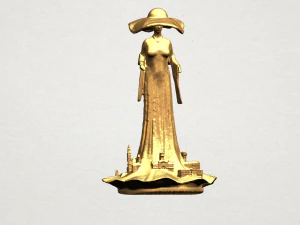 girl with hat 3D Print Model