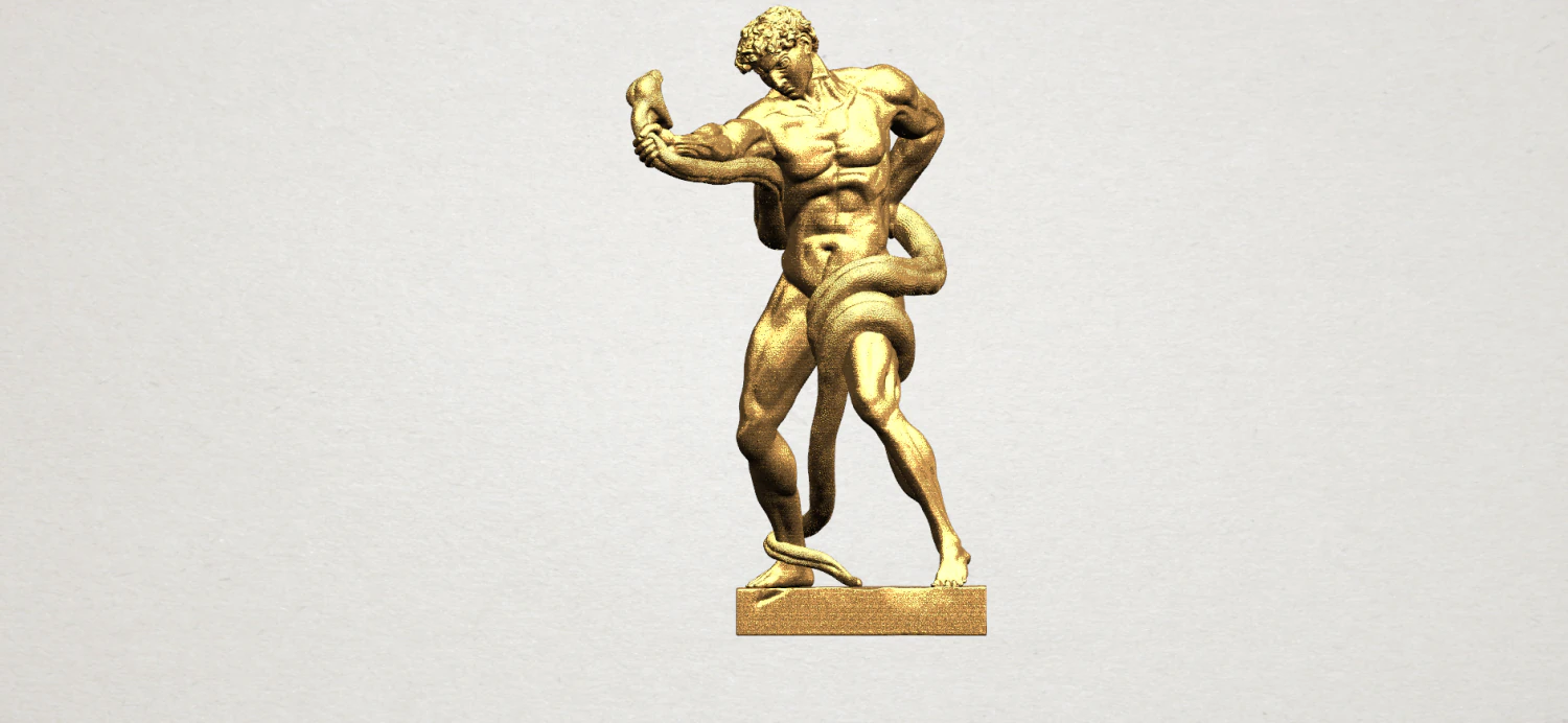 fighting with snake 3D Print Model .c4d .max .obj .3ds .fbx .stl .blend 