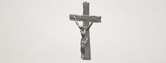 jesus with cross 01 3Dプリントモデル .c4d .max .obj .3ds .fbx .stl .blend 