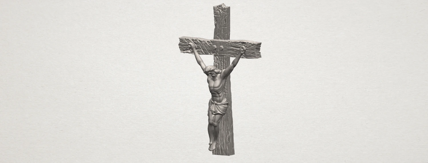 jesus with cross 01 3D Print Model .c4d .max .obj .3ds .fbx .stl .blend 