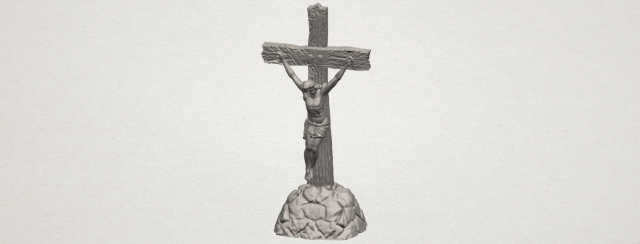 jesus with cross 02 3Dプリントモデル .c4d .max .obj .3ds .fbx .stl .blend 