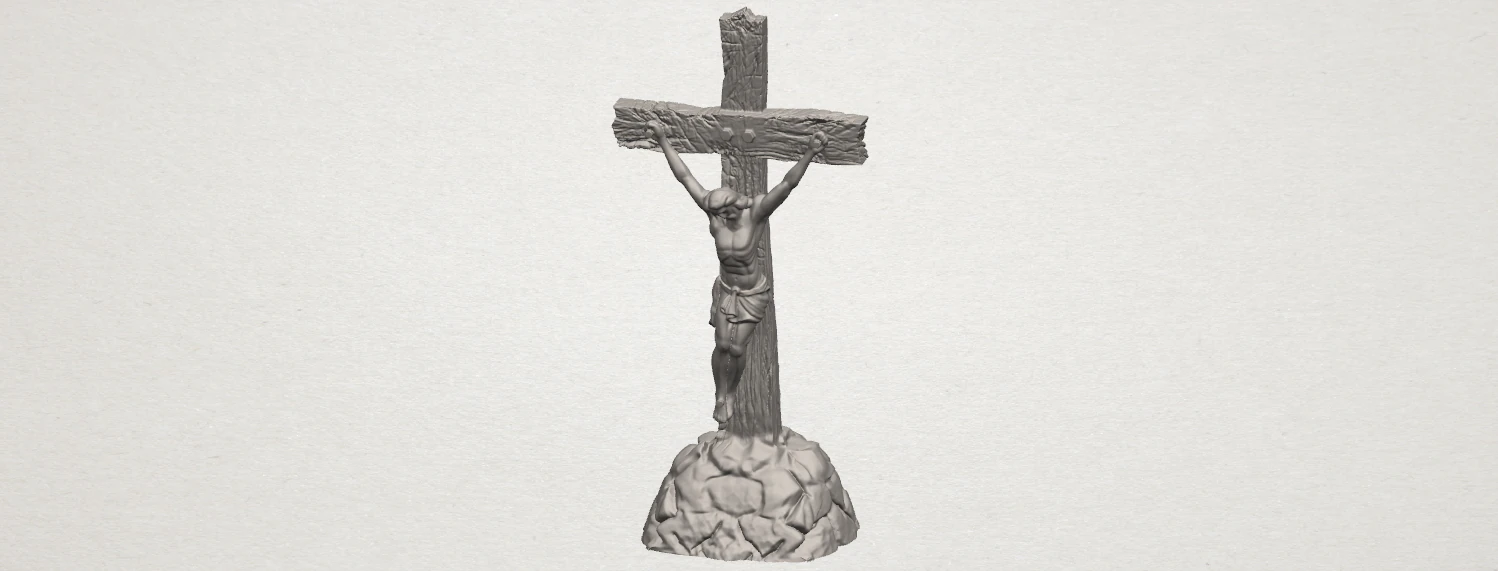 jesus with cross 02 3D Print Model .c4d .max .obj .3ds .fbx .stl .blend