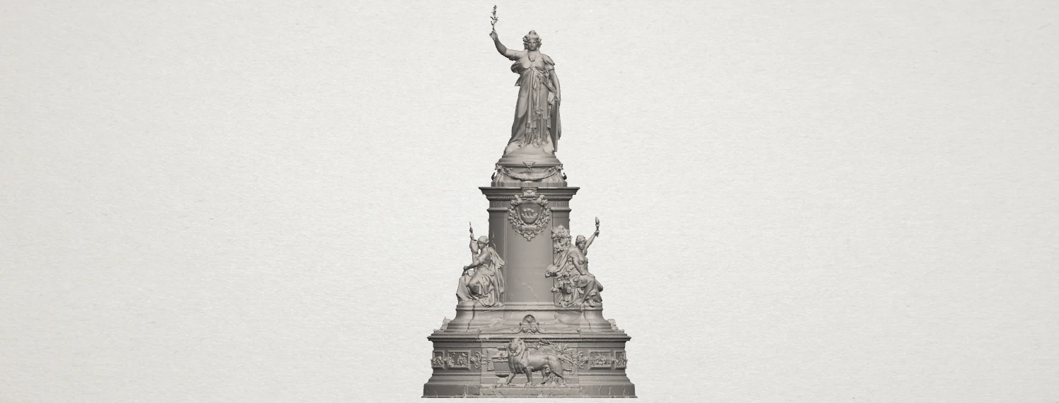 place de la republique 3D Print Model .c4d .max .obj .3ds .fbx .stl .blend 