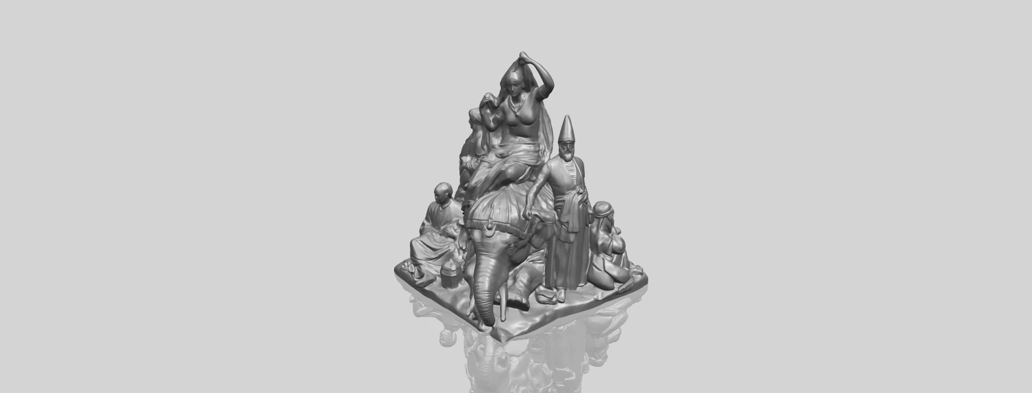 villagers and elephant 3D Print Model .c4d .max .obj .3ds .fbx .stl .blend 