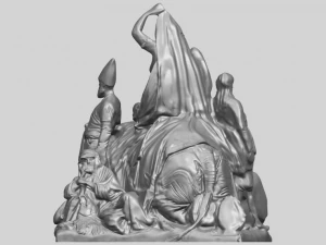 villagers and elephant 3D Print Model