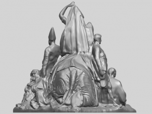 villagers and elephant Modello di stampa 3D