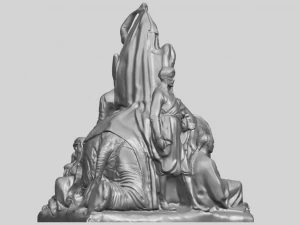 villagers and elephant 3D Print Model