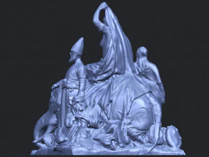 villagers and elephant 3D Print Model