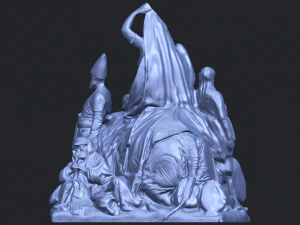 villagers and elephant 3D Print Model